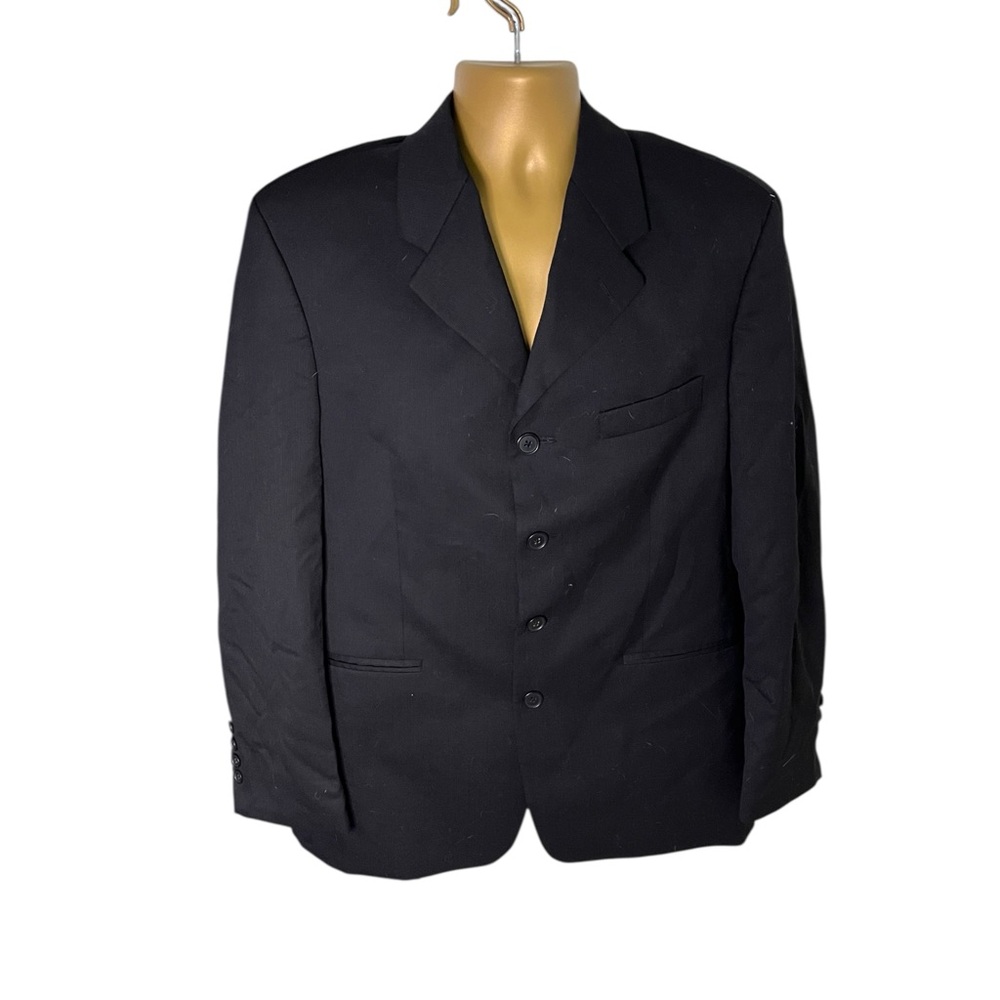 Vintage 90s Joseph & Feiss Wool Sport Coat Black 40S